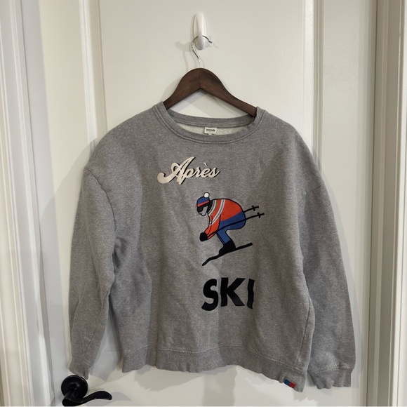 KULE The Oversized Apres Ski Logo Pullover Grey Sweatshirt - Picture 4 of 9